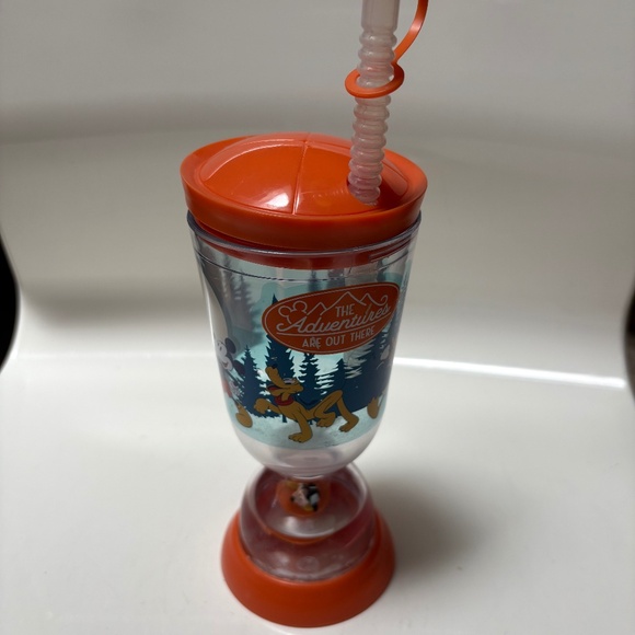 Disney Mickey orange Plastic Adventures Drinking Cup with Lid - Picture 1 of 11